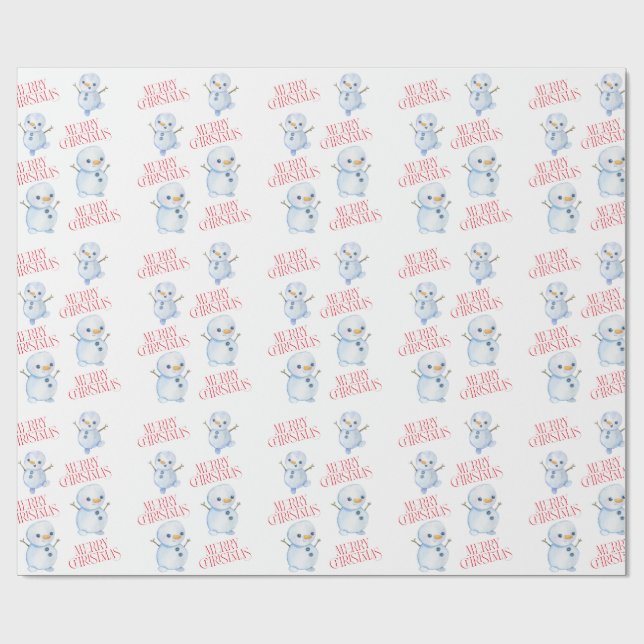 Snowman Christmas Wrapping Paper Presentpapper (Platt)
