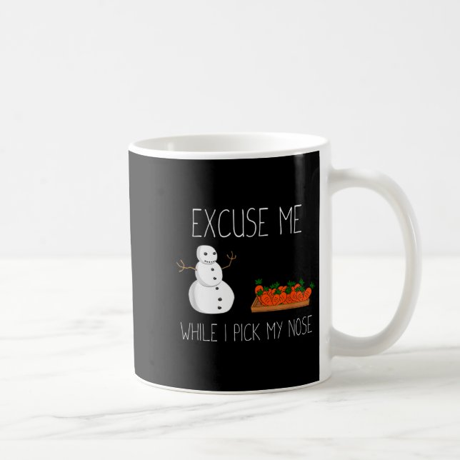 Snowman Cking Nose. Funny Christmas Pun. Boys Men  Kaffemugg (Höger)