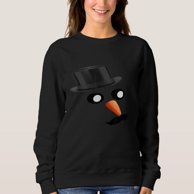 Snowman Face Cute Winter Snowman with Sunglasses C T Shirt (Framsida)