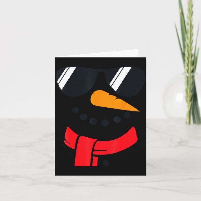 Snowman Face Family Christmas Matching Costume Men Kort (Framsida)