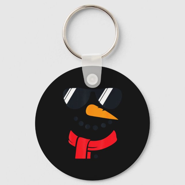 Snowman Face Family Christmas Matching Costume Men Nyckelring (Framsida)