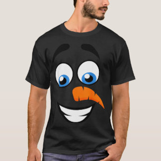 Snowman Face Smile Funny Christmas Halloween T Shirt