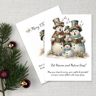 Snowman Family Carolers Christmas Greeting | Inbjudningar
