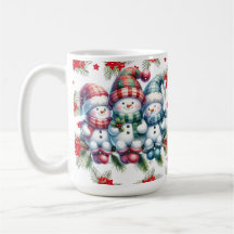 Snowman Family Holiday Mug