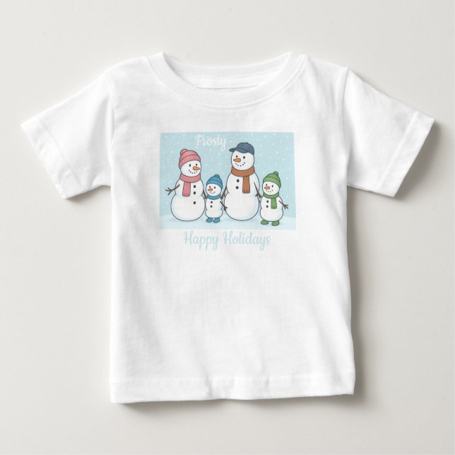 Snowman Family T Shirt (Framsida)