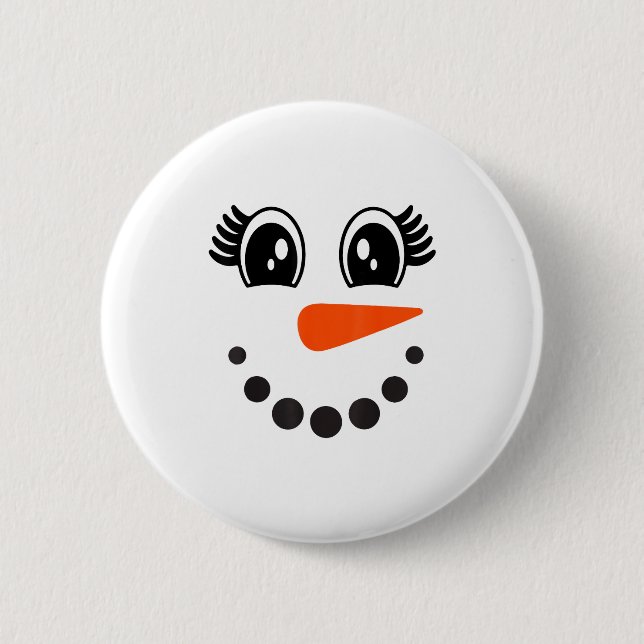 Snowman Girl Face For Girls Christmas Winter  Knapp (Framsida)