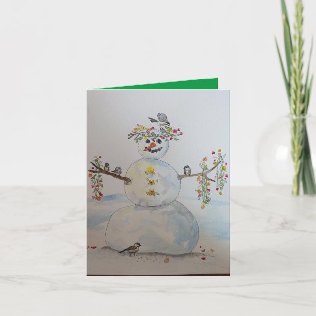 snowman greeting card kort (Framsida)