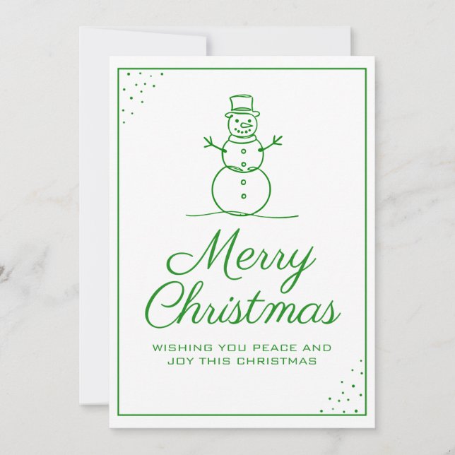 Snowman Greeting Christmas Card Kort (Framsida)