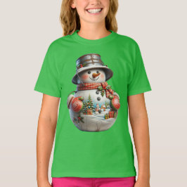Snowman in Red Scarf, Christmas, Author Natasha U T Shirt
