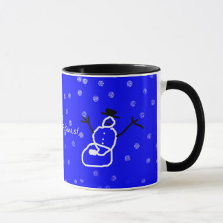 Snowman in the Snow Art by Kids Holiday Christmas  Mugg