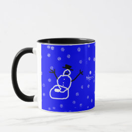 Snowman in the Snow Art by Kids Holiday Christmas Mugg