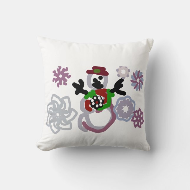 Snowman joy kind kudde (Framsida)