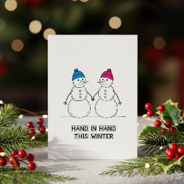 Snowman Kiss Christmas Card – Cute Holiday Love  Julkort