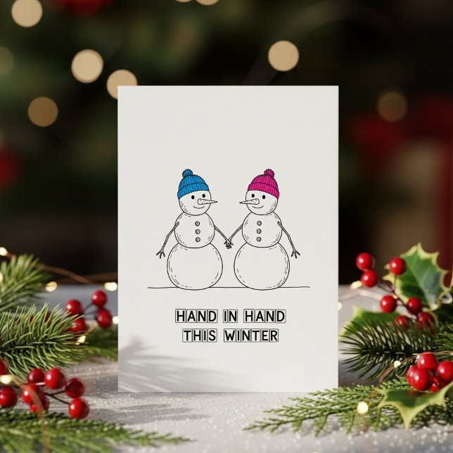 Snowman Kiss Christmas Card – Cute Holiday Love  Julkort (Skapare uppladdad)