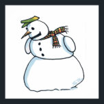 Snowman matte poster<br><div class="desc">Snowman posters are for snowwoman lovers,  snowman lovers,  decorators,  retailers,  snowman collectors,  poster collectors,  and cartoon fans for the Christmas holiday season. Snowman is Steamy Raimon original cartoon art.</div>