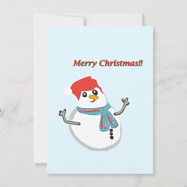 Snowman. Merry christmas!! Inbjudningar (Framsida)