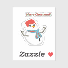 Snowman. Merry Christmas. Klistermärken