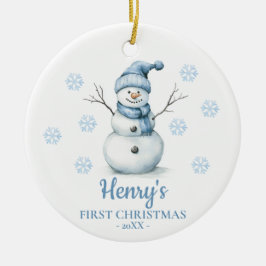 Snowman Personalized Baby's First Christmas Julgransprydnad Keramik