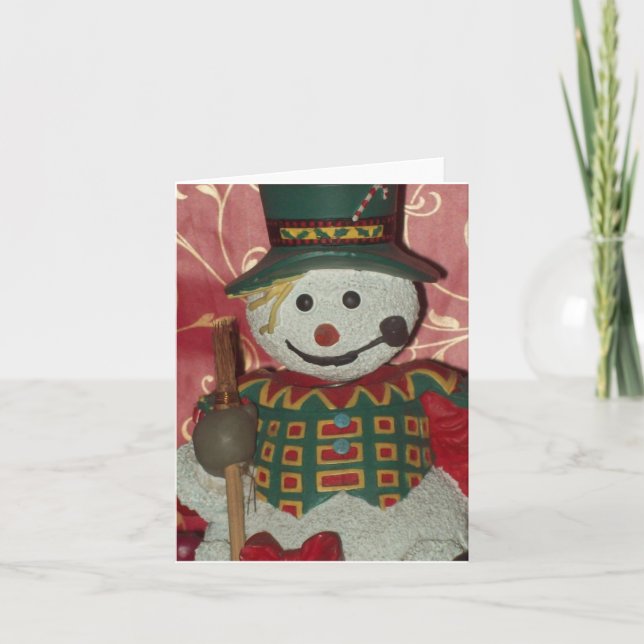 Snowman Photo Folded Note Card Anteckningskort (Framsida)