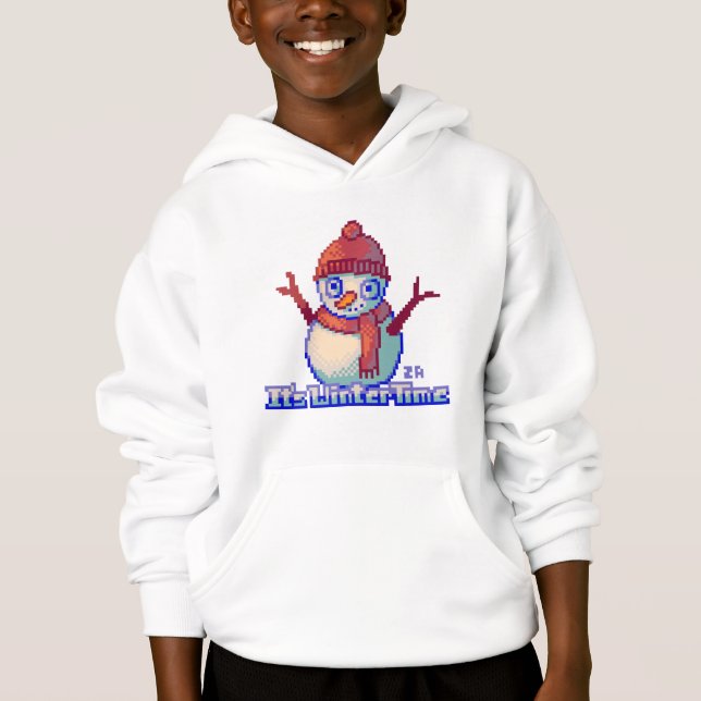 Snowman Pixel Art sweater T Shirt (Framsida)