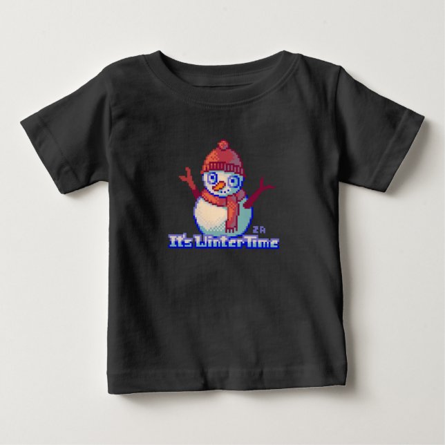 Snowman Pixel Art T Shirt (Framsida)