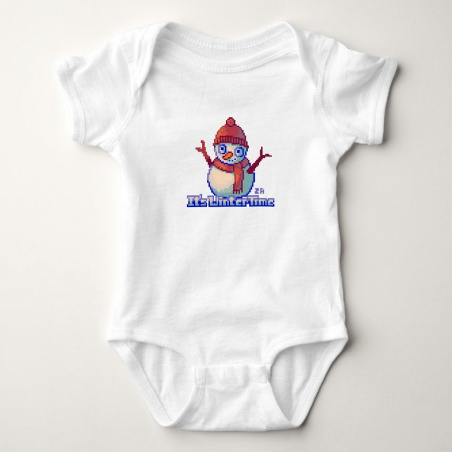 Snowman, Pixelart, Pixel Art, sneeuwman T Shirt (Framsida)