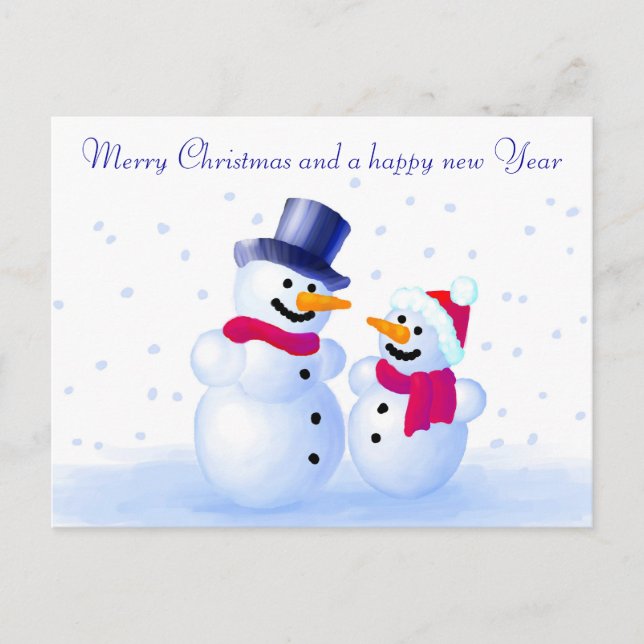 Snowman Postcard Helg Vykort (Framsida)