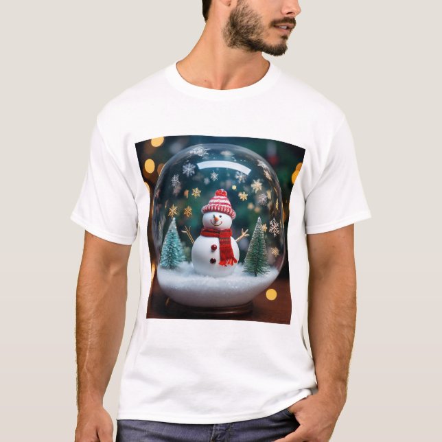Snowman’s Delight: Festive Magic in a Globe T Shirt (Framsida)