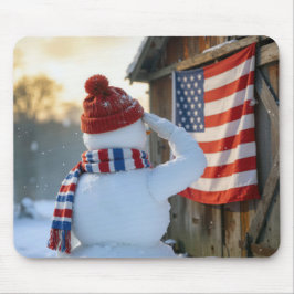 Snowman Saluting an American Flag Musmatta