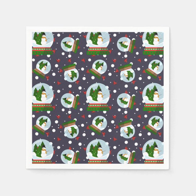 Snowman Snow Globes Pappersservett (Framsidan)