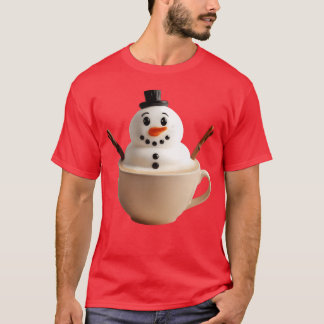Snowman Snow Winter Cappuccino Snowpuccino funny T Shirt