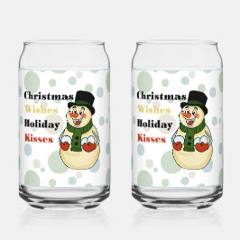 Snowman Soda Glass