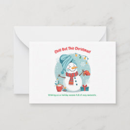 Snowman Spa Day – Funny Christmas Greeting Card Anteckningskort