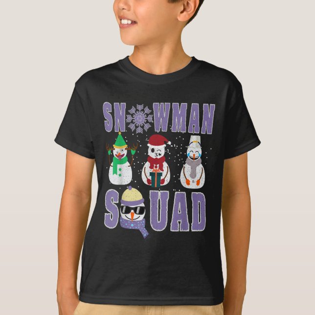 Snowman Squad Funny Family Matching, Teacher And S T Shirt (Framsida)