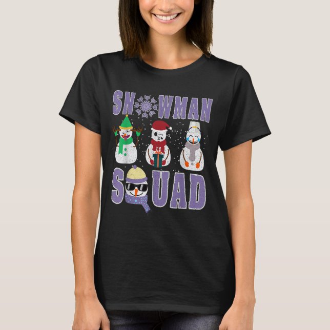 Snowman Squad Funny Family Matching, Teacher And S T Shirt (Framsida)