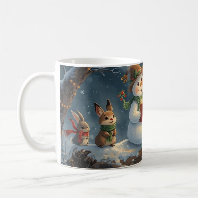  “Snowman Storytime Mug – Woodland Christmas Magic Kaffemugg (Vänster)
