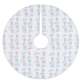 Snowman Tree Skirt Julgransmatta Borstad Polyester
