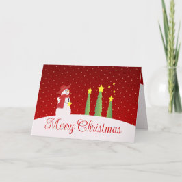 Snowman Trees And Stars Kort