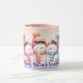 Snowman Trio Winter Mug - Christmas Gift for Mama Mugg