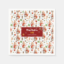 Snowman Winter Holiday - Merry Christmas Pappersservett