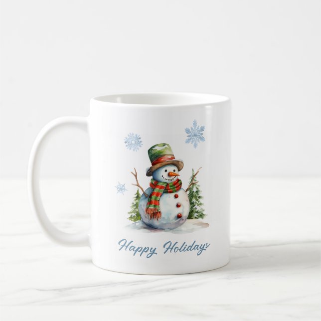 Snowman Winter Mug – Custom Holiday Gift Kaffemugg (Vänster)