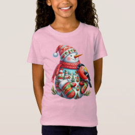 Snowman with Bird, Christmas, Author Natasha Us T Shirt