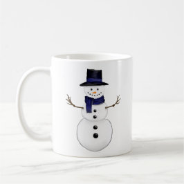 Snowman with Blue Scarf and Matching Hat Kaffemugg