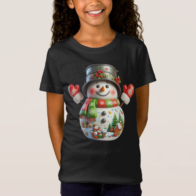  Snowman with Bucket on Head, Christmas, Author Na T Shirt (Framsida)