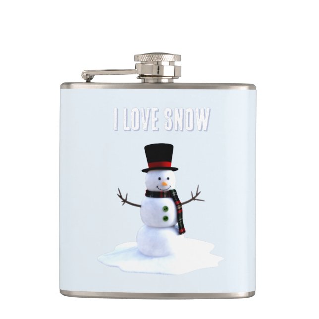 Snowman with hat and scarf. I Love Snow Fickplunta (Framsidan)