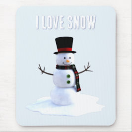 Snowman with hat and scarf. I Love Snow Musmatta