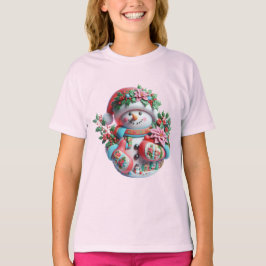 Snowman with Poinsettias, Christmas, Author Natas T Shirt