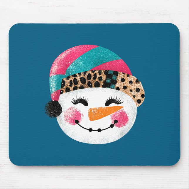 Snowman With Santa Hat And Leopard Pattern  Musmatta (Framsidan)