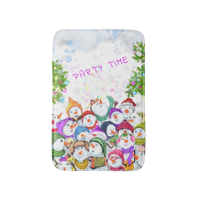 Snowmans Bath Mat jul Party Badrumsmatta (Framsidan (Vertikal))