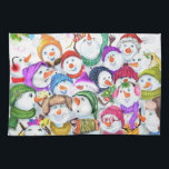 Snowmans jul Kitchen Towel Gift Kökshandduk<br><div class="desc">Lycklig Snowmans God jul Party Funny Teckning Tecknad Firande - Välj / lägg till din unika text / teckensnitt / Färg - Gör din Snögubbearna gåva - Ändra storlek och flytta eller ta bort och lägg till Speciell / bild med anpassning inslag! - Teckning och MJÖLKS utformning. Du kan också...</div>